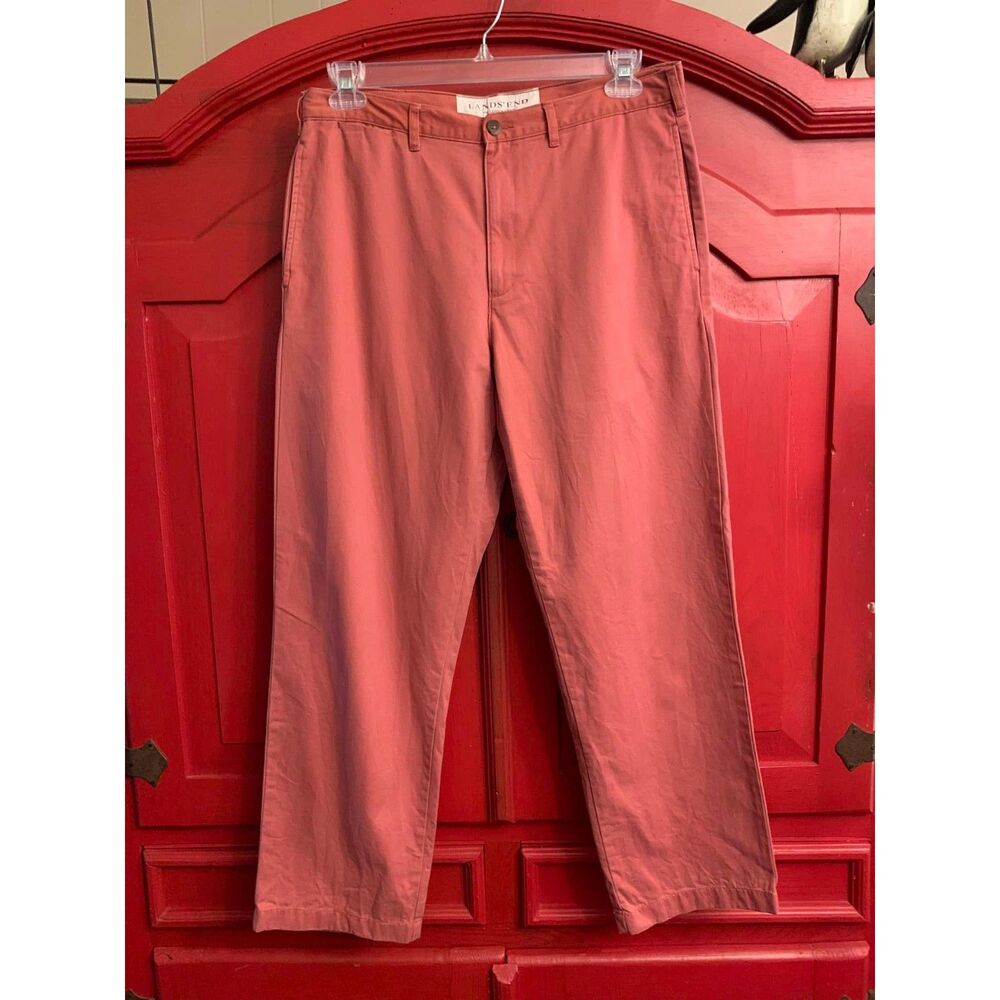 Lands End 34 x 30 Legacy Chino Salmon Colr Pocket Watch Pocket Dressy Casual EUC